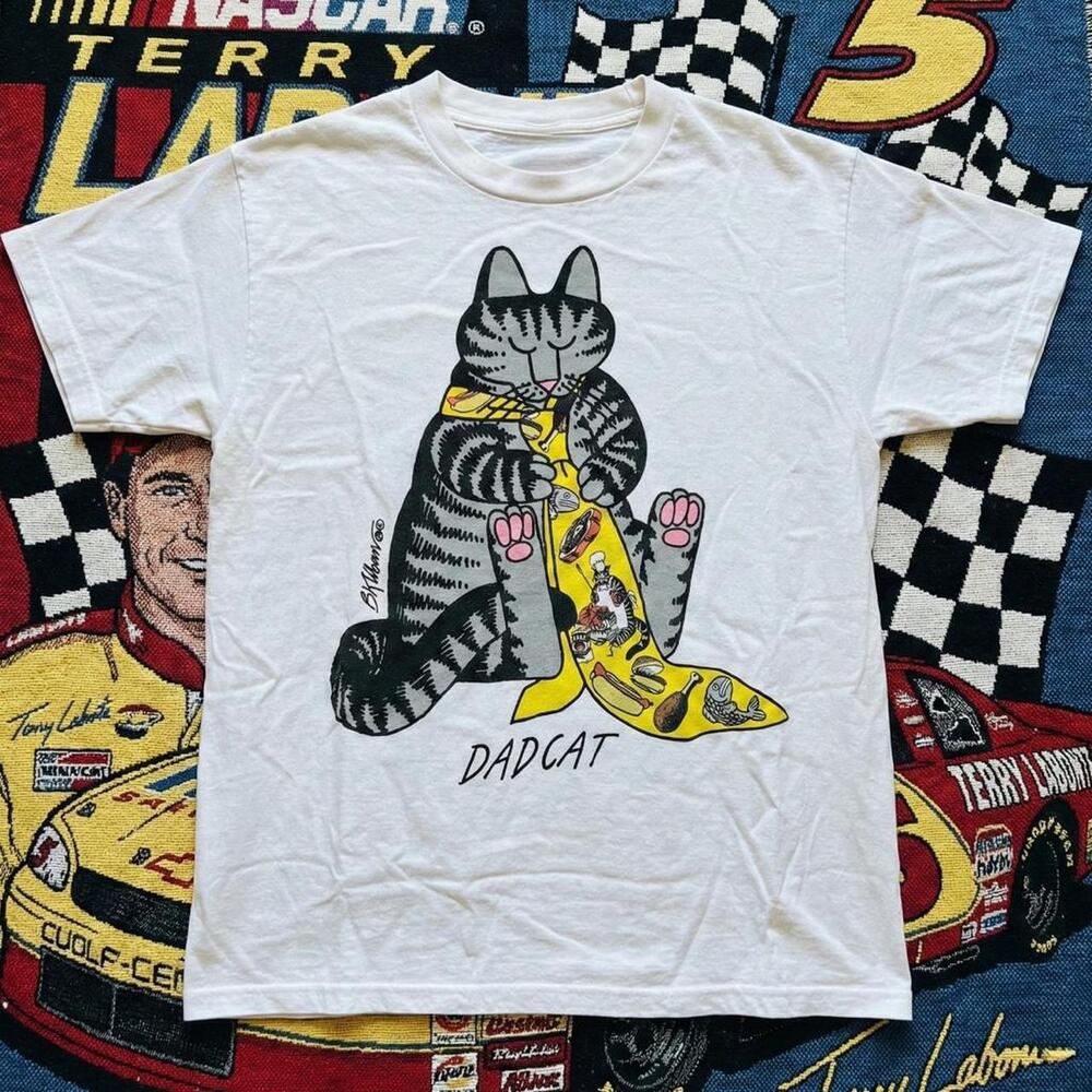 Funny FatherS Day T Shirt B Kliban Dadcat Graphic Tee White